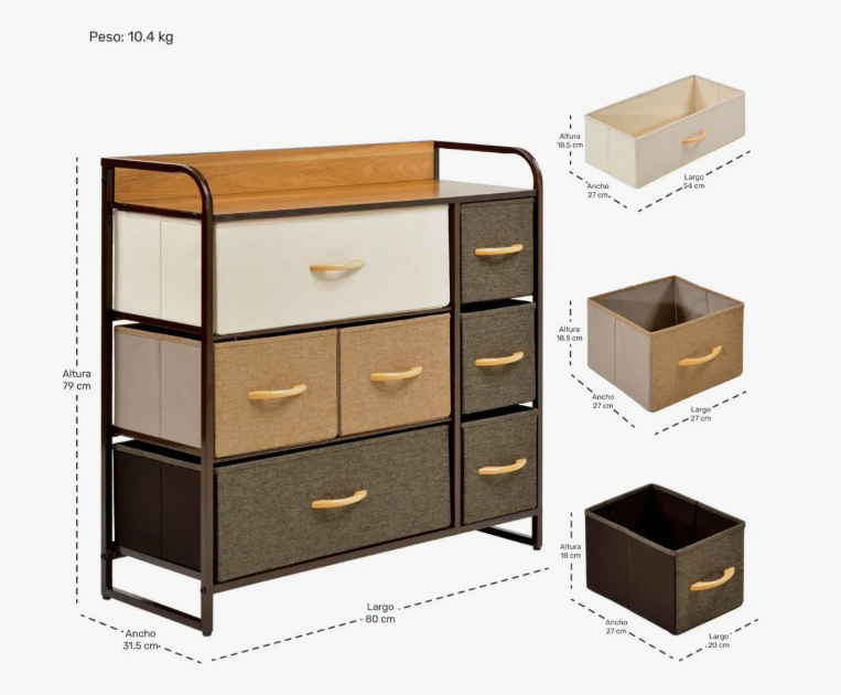 Miniatura 2 de Mueble Buro Organizador Comoda Metal 7 C